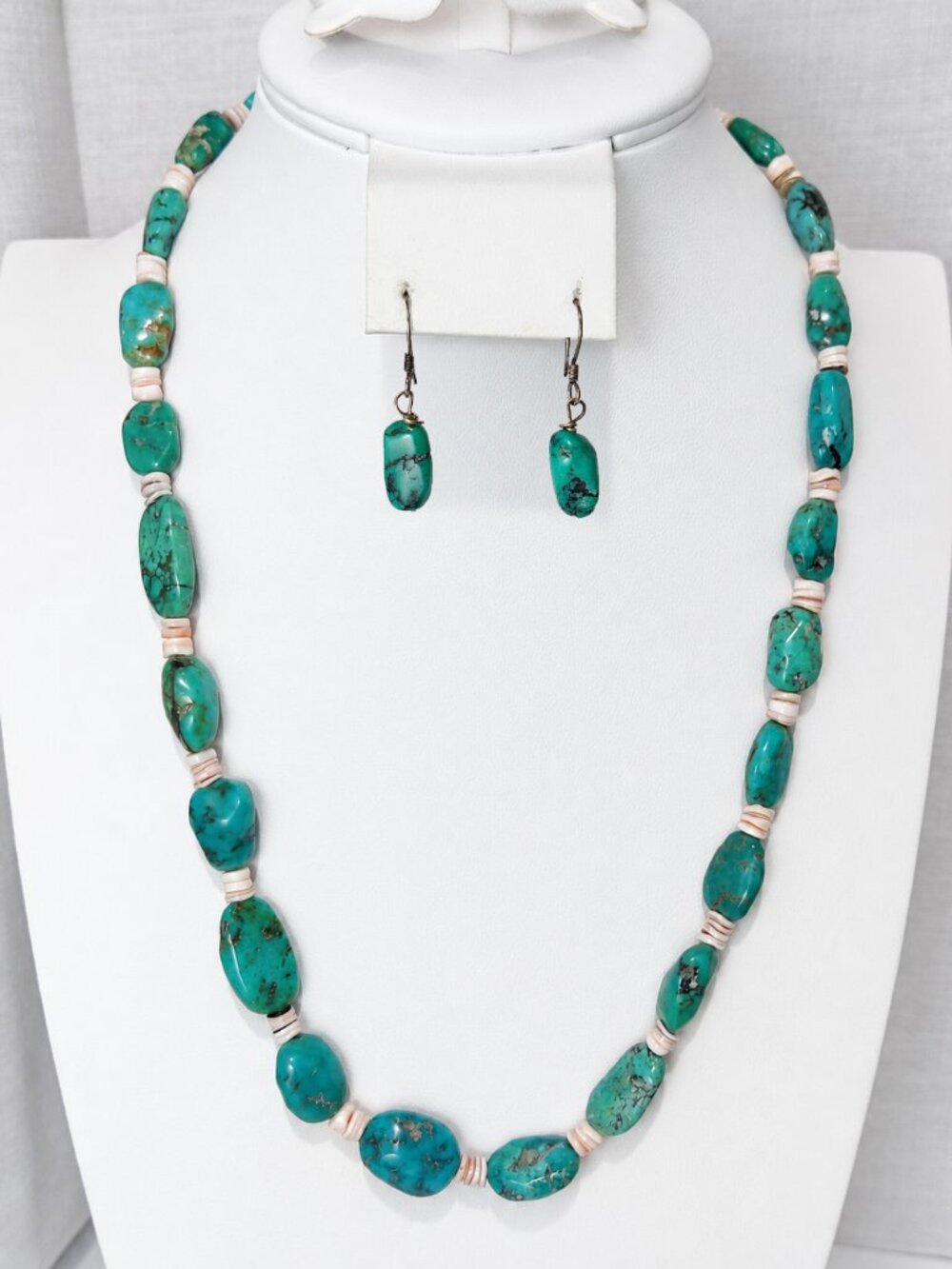 Vintage Turquoise Necklace Earrings Set